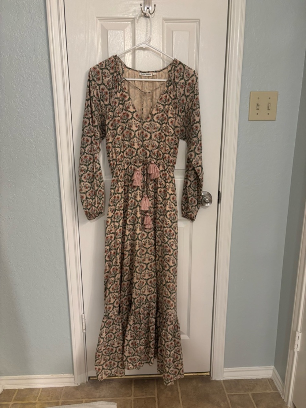 Roller Rabbit Maxi Dress Long Sleeve Hampton Olaya XS S